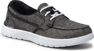 Skechers Womens Skechers On-The-GO Flex - Ashore -BKW Black Boat Shoes ZAP2214