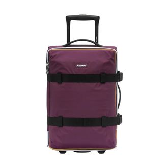 K-Way Gewatteerde Leren Crossbody Tas - unisex - Koffers - Paars - Maat: ONE Size Leer
