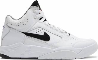 Nike MenS Air Flight Lite Mid Shoe In White/black