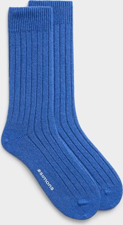 Le 31 Mens Solid ribbed wool socks