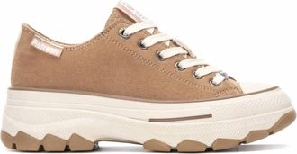 Refresh Womens Lace-Up Sneakers In Taupe