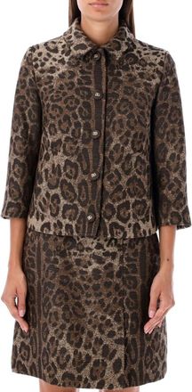 Dolce & Gabbana leopard print patterned jacquard jacket