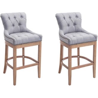 Clp Set 2 sgabelli Lakewood in tessuto grigio chiaro antico chiaro