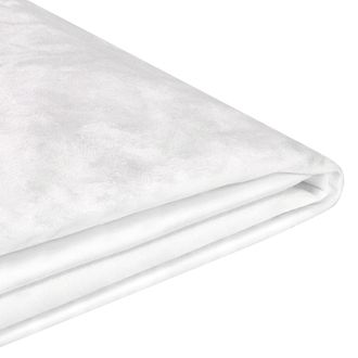Beliani Beliani - Funda Reemplazable En Terciopelo Blanco Para Cama 180 X 200 Cm Desmontable Lavable Fitou