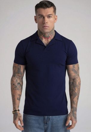 Siksilk Hombres Azul Marino Revere Polo XXL