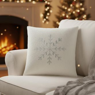 KASANOVA Cuscino natalizio fiocco neve 45x45 cm sherpa