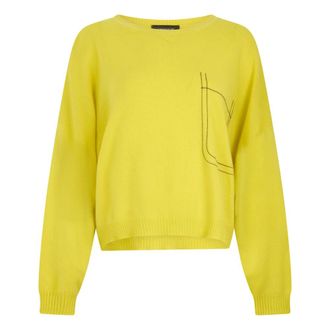 Fabiana Filippi Cashmere Knitwear, female, Yellow, Size: L Cashmere Sweater