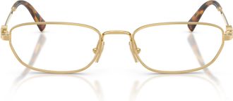 Miu Miu 0mu 52zv Polished Gold Rectangular Metal Sunglasses