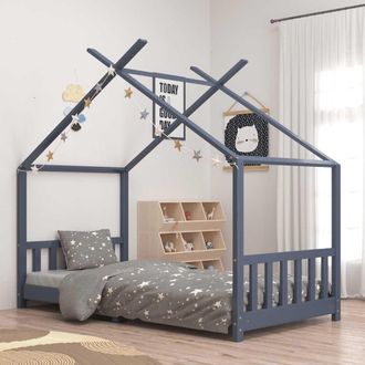 Les Tendances Les Tendances - Estructura De Cama Infantil Madera Maciza Pino Gris 90x200 Cm Vidaxl