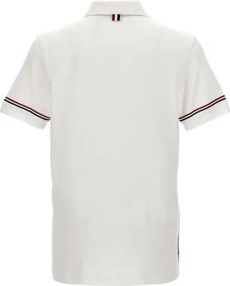 Thom Browne RWB Stripe Polo Shirt - White