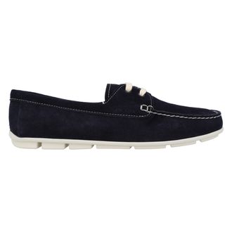 Prada su&egrave;de loafers in zwart, damesschoenen