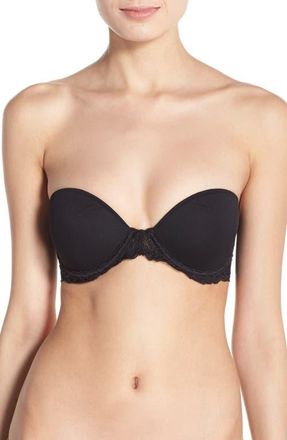 Natori Feathers Underwire Plunge Strapless Bra in Black at Nordstrom, Size 32Ddd