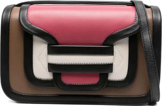 Pierre Hardy Borsa tote in pelle con design color-block - Marrone