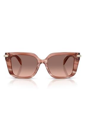 Michael Kors 52mm Santo Domingo Embellished Gradient Square Sunglasses in Pink Horn /Brown Pink at Nordstrom