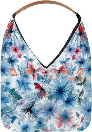 Generic Colorful Flowers Reusable Lightweight Grocery Bags - Foldable Into Compact Pouch, Washable & Sturdy, Multipurpose for Shopping and Travel