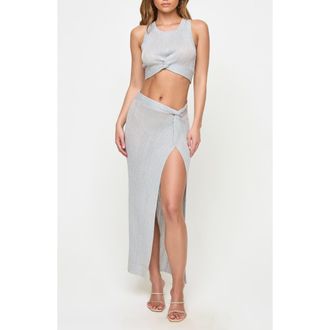 L*Space Heart of Gold Metallic Crop Cover-Up Top in Metallic Silver at Nordstrom Rack, Size X-Small