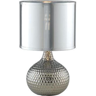 Fan Europe Lampada da tavolo pulsar in ceramica argentata