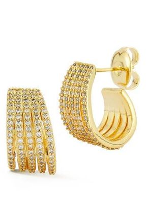Glaze Jewelry Cubic Zirconia Caged Hoop Earrings in Gold at Nordstrom Rack