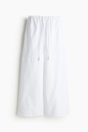 H&M Baggy Baumwollhose - Weiss