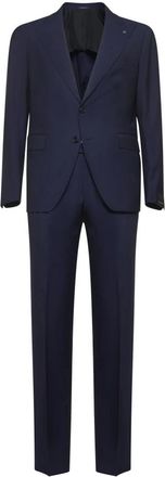 Tagliatore Getailleerd Single-Breasted Pak - Heren - Business pakken - Blauw - 3XL - Leer - Kostuums