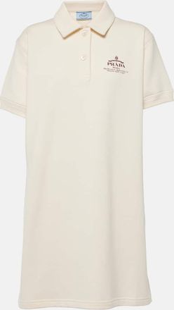 Prada Logo cotton fleece polo dress