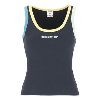 Casablanca Camiseta de tirantes acanalada con bloques de color - Tops - Mujer - Azul - XS