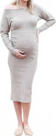 Ripe Knit Maternity Dress In Light Taupe