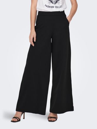 Jacqueline de Yong Jerseyhose JDY JDYTANJA LIFE WIDE FLOWY PANT JRS NOOS, Damen, Gr. XS (34), L&auml;nge 32, schwarz, Jersey, Obermaterial: 95% Polyester, 5% Elasthan, unifar