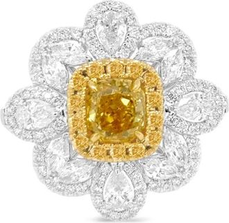 HYT Jewelry 18kt geel- en witgouden ring met diamant - Zilver