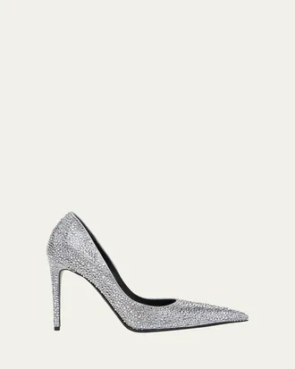 Alexander McQueen 105mm Skull Embellished Leather Pumps