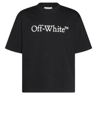 Off-white Black Cotton T-Shirt with Bold Logo Print