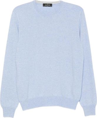 Gran Sasso Jersey de cuello redondo - Knitwear - Hombre - Azul - M