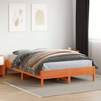 Berkfield Home Beautiful Bed Frame without Mattress Wax Brown 140x200 cm Solid W