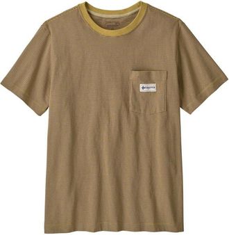 Patagonia MW Hut Tripper Label Pocket Tee T-Shirt f&uuml;r Herren | beige/braun