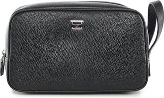Dolce & Gabbana Sicily Calfskin Necessaire - Heren - Toilettassen - Zwart - ONE Size - Katoen - Tassen