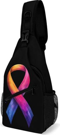 Generic World C-ancer Day Hope Unisex Shoulder Bags Casual Crossbody Chest Bag Sling Backpack for Hiking Cycling Travel