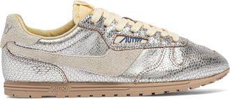 Autry Windspin Low Leather Sneaker in Snake Print/silver at Nordstrom, Size 37