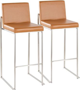LumiSource Grand View Set Of 2 Fuji High Back 30In Fixed-Height Barstools
