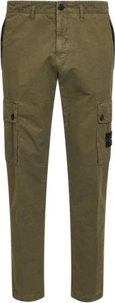 Stone Island Slim-fit Pantalon - Heren - Slim Fit Broeken - Groen - W31 - Katoen - Broeken