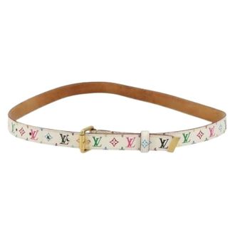 Louis Vuitton Pre-owned Belts, female, White, Size: ONE SIZE Pre-owned Vintage Monogram Multicolor Canvas Belt