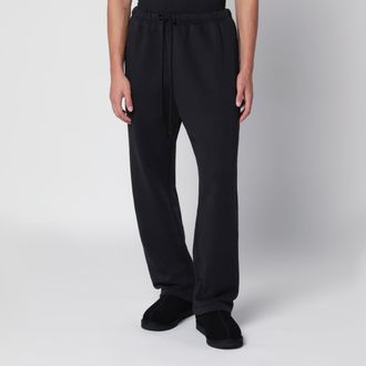 SKIMS Washed black straight-leg trousers in cotton fleece