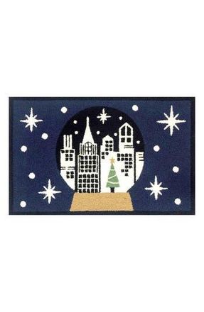 R16 Home Holiday Snow Globe Doormat in Blue Multi at Nordstrom Rack, Size 24X36 Ft