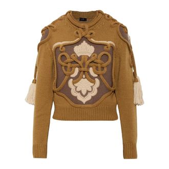 Etro Gebreide trui - Dames - Truien - Bruin - Maat: S Wol