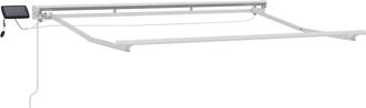 vidaXL Manual Awning Frame With Solar Led 3,5 X 2,5 M Blanco Vidaxl