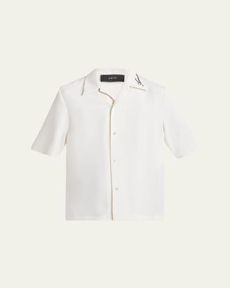 Amiri Mens Brushed Polyester Camp Shirt