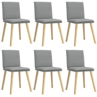 vidaXL Sillas De Comedor 6 Unidades De Tela Gris Claro Vidaxl