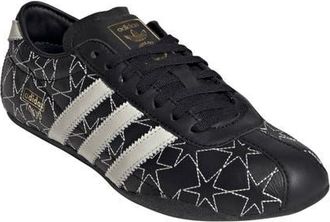 adidas Tokyo Embroidered Low Top Sneaker in Black/Off White/Gold at Nordstrom, Size 7.5
