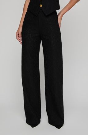 L'agence Livvy Lace Straight Leg Pants in Black at Nordstrom, Size 10