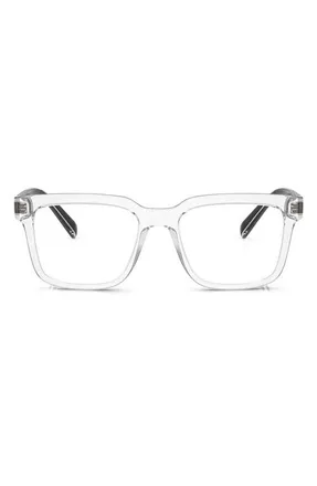 Dolce & Gabbana 50mm Square Optical Glasses in Crystal at Nordstrom