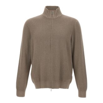 Gran Sasso Vest met rits - Heren - Truien - Bruin - Maat: M Wol